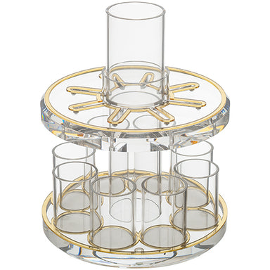 Lucite Wine Divider 21 cm with 8 Small Cups - Gold