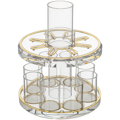 Lucite Wine Divider 21 cm with 8 Small Cups - Gold
