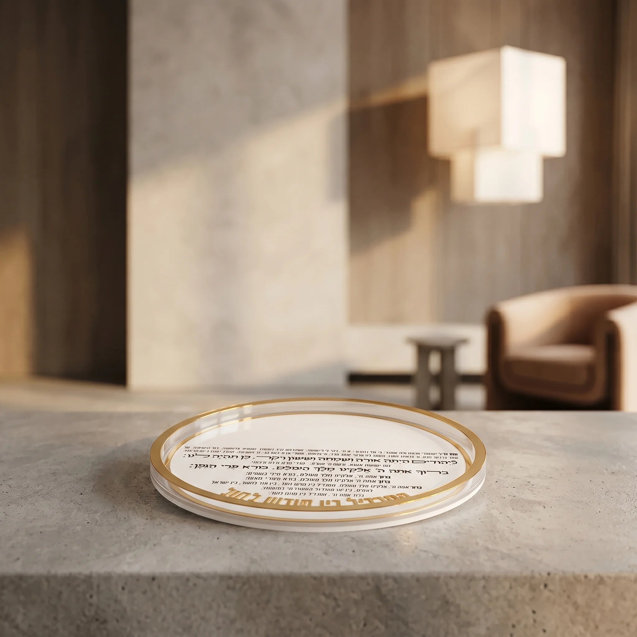 Lucite Round Havdala Tray 25cm