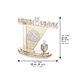 Crystal Menorah 28x27 cm with Metal Plaque and Stones
