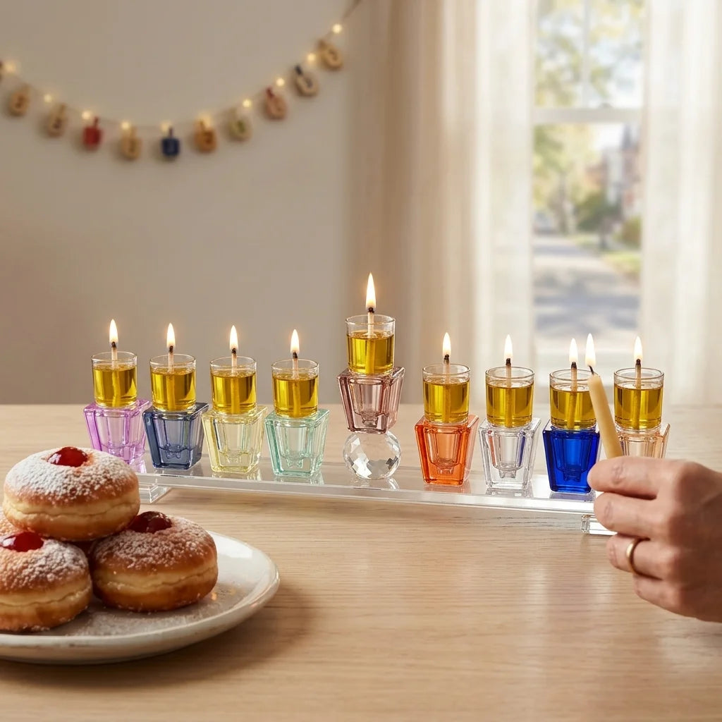 Crystal Elegant Menorah 33x7 cm
