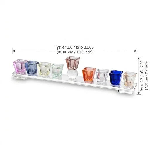 Crystal Elegant Menorah 33x7 cm