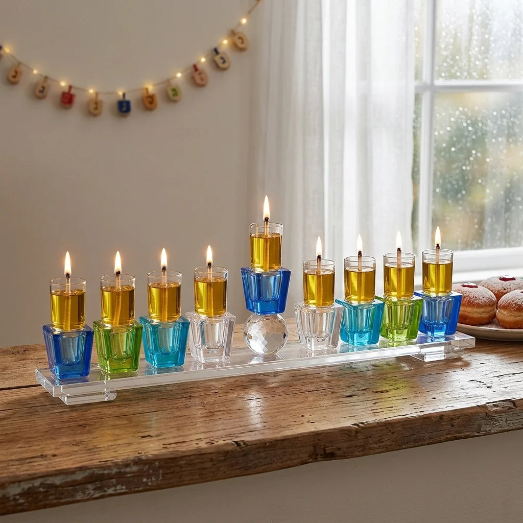 Crystal Elegant Menorah 33x7 cm