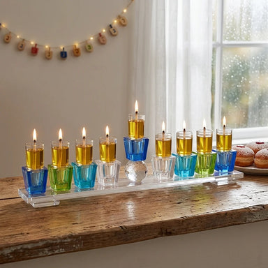 Crystal Elegant Menorah 33x7 cm