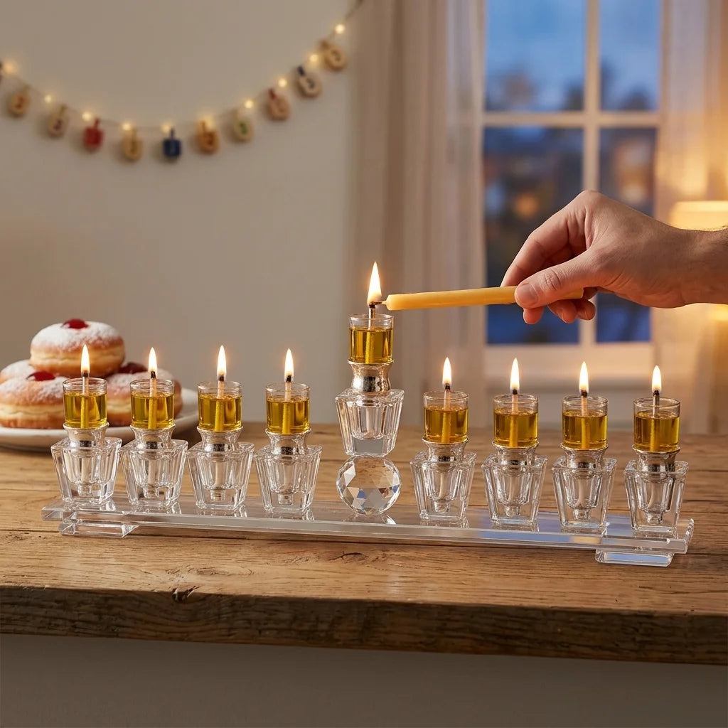 Crystal Elegant Menorah 33x7 cm