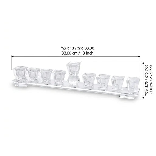 Crystal Elegant Menorah 33x7 cm