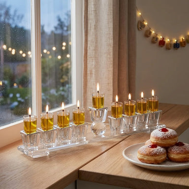 Crystal Elegant Menorah 33x7 cm
