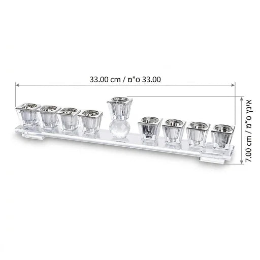 Crystal Elegant Menorah 33x7 cm