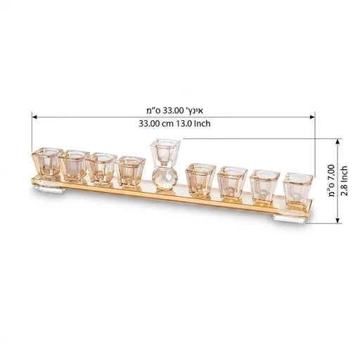 Crystal Elegant Menorah 33x7 cm
