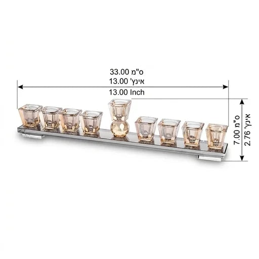 Crystal Elegant Menorah 33x7 cm