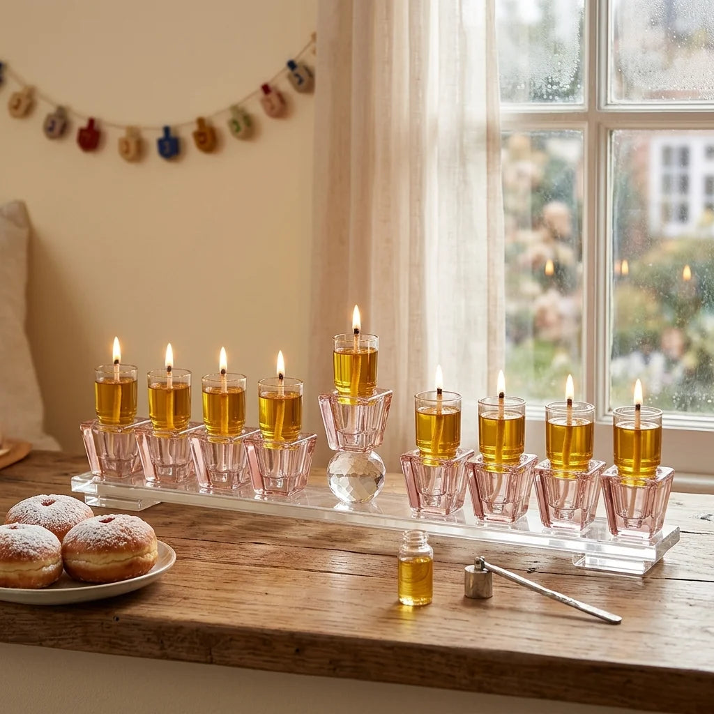 Crystal Elegant Menorah 33x7 cm