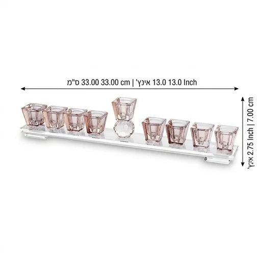 Crystal Elegant Menorah 33x7 cm