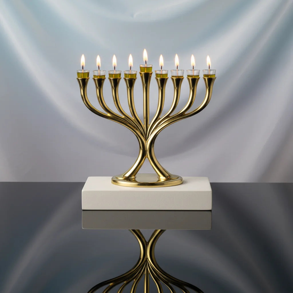 Metal Menorah 23*19 cm - Gold