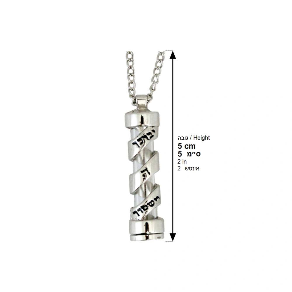 Rhodium Necklace "Blessings" 4cm Chain