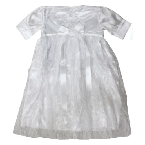 Satin Bris Milah Outfit with a Hat - White Embroidery