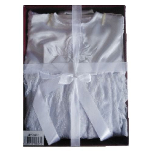 Satin Bris Milah Outfit with a Hat - White Embroidery