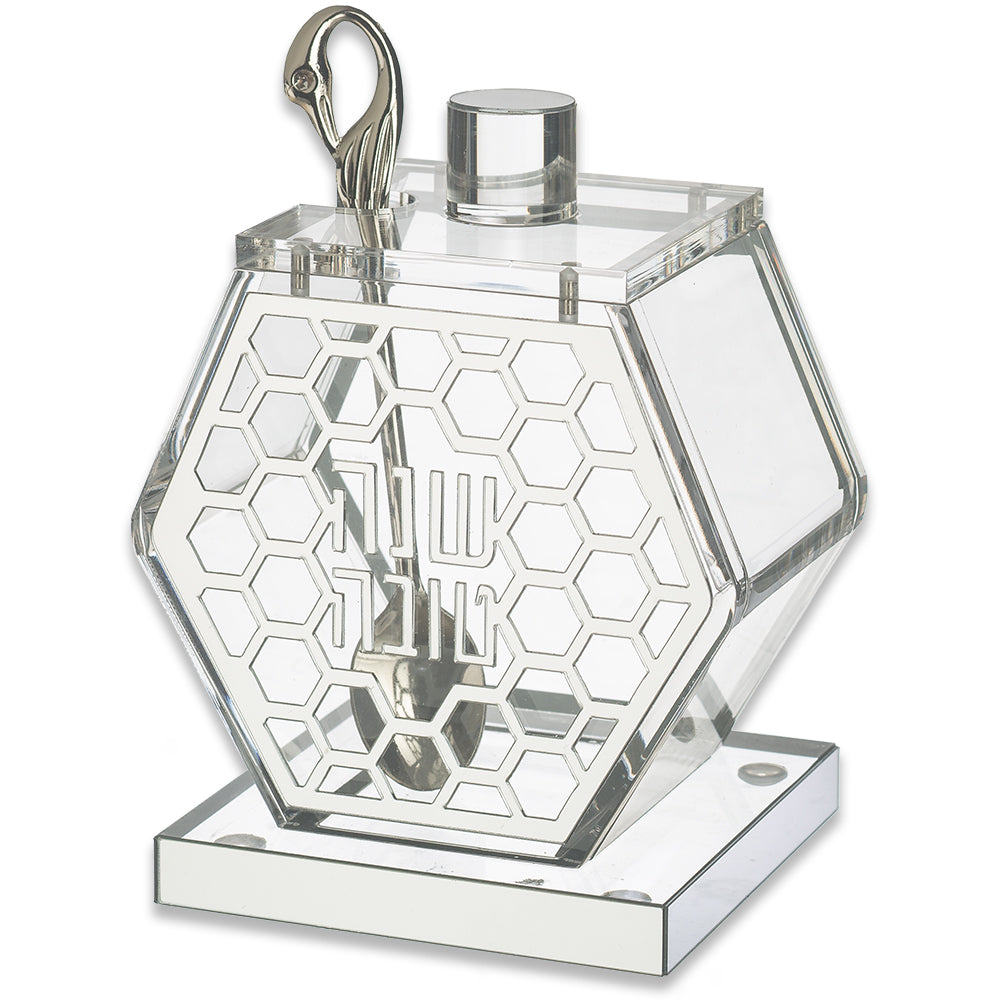 Acrilic Honey Dish, 13 cm - Silver