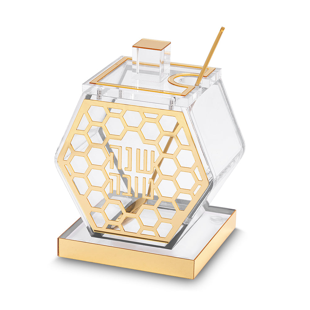 Acrilic Honey Dish, 13 cm - Gold
