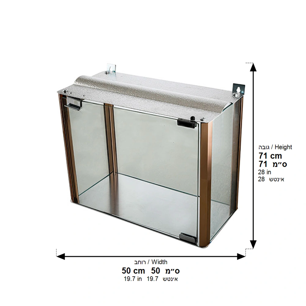 Aluminium and Glass Menorah Box 71x50x26 cm - Copper Profiles