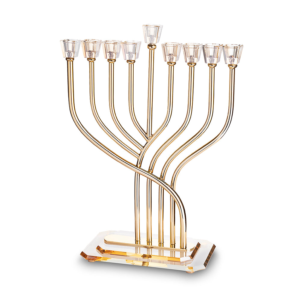 Metal Menorah with Crystal base 42cm