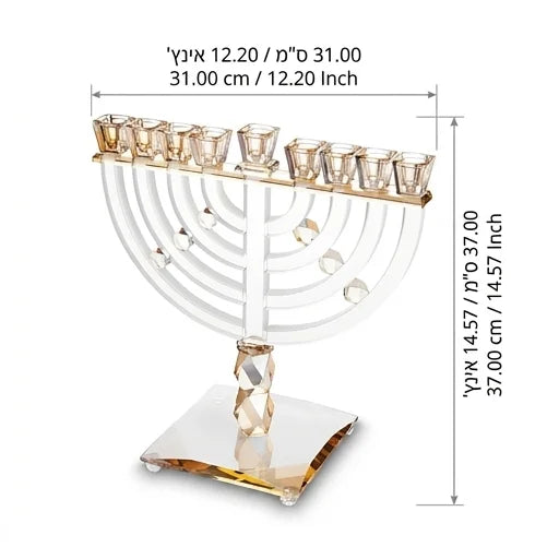 Crystal Elegant Menorah 31x37 cm
