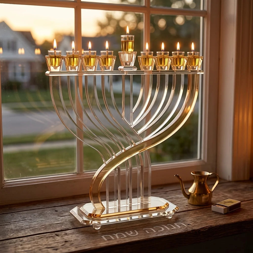 Crystal Elegant Hanukkiah 31x35 cm