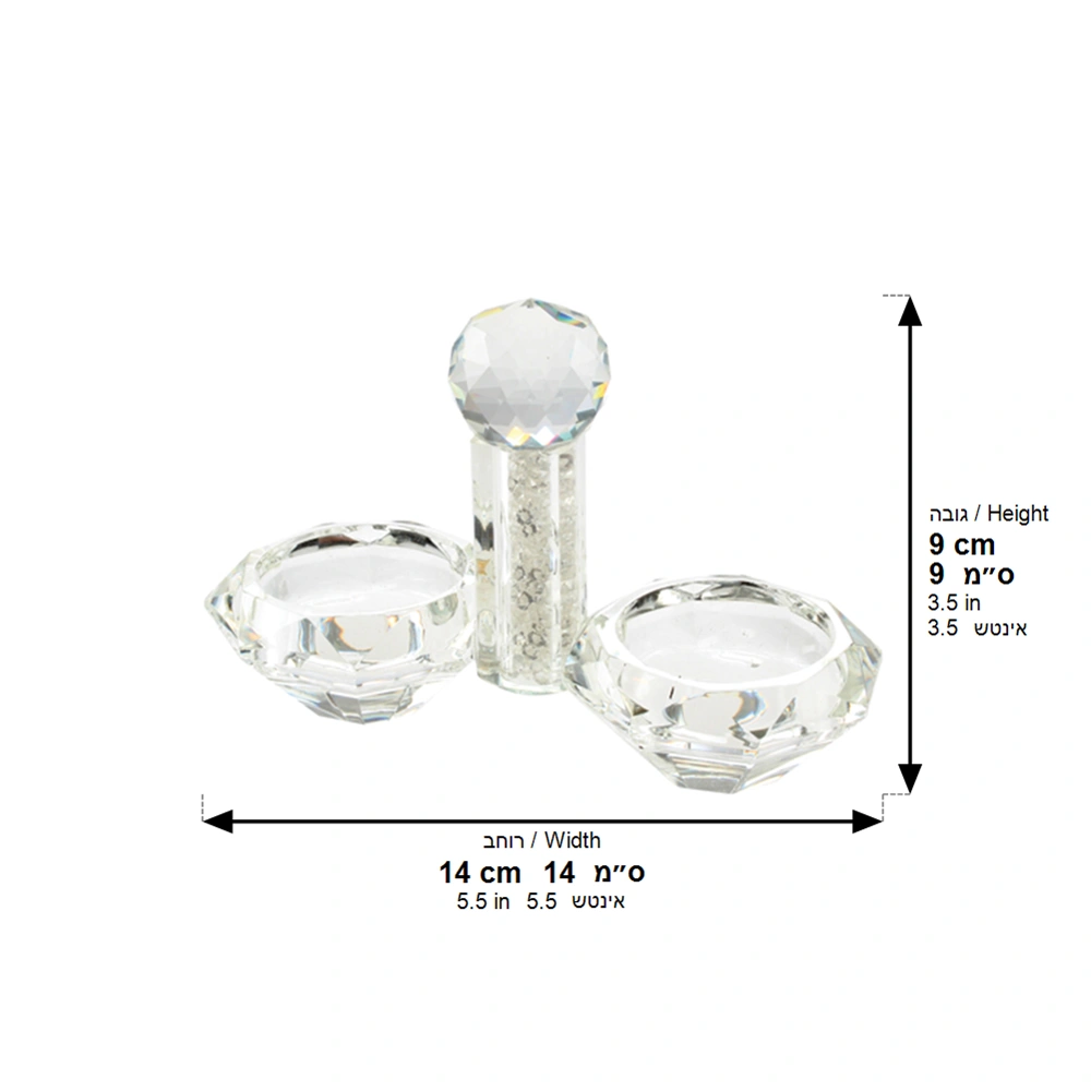 Crystal Salt Shaker 9.5*13.5 cm with Clear Glass Chips