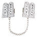 Nickel Tallit Clip "Luchot Habrit "" with Chain