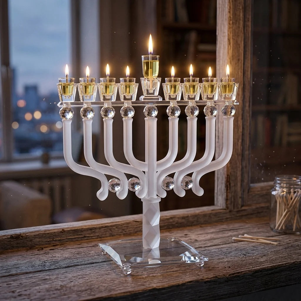 Crystal Elegant Hanukkiah 30x36 cm