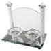 Crystal Candlesticks 17x18 cm- with Candle Lighting Blessing -Hebrew