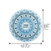 Reinforced Thick Glass Trivet 19 cm- Printed Blue Ornaments