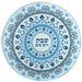 Reinforced Thick Glass Trivet 19 cm- Printed Blue Ornaments