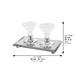 Pair Elegant Crystal Candlesticks 8cm with Elegant Tray 18x10 cm
