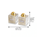 Pair of Crystal Salt & Peper Holders 7x5 cm with Laser Cut Plaque - Striped