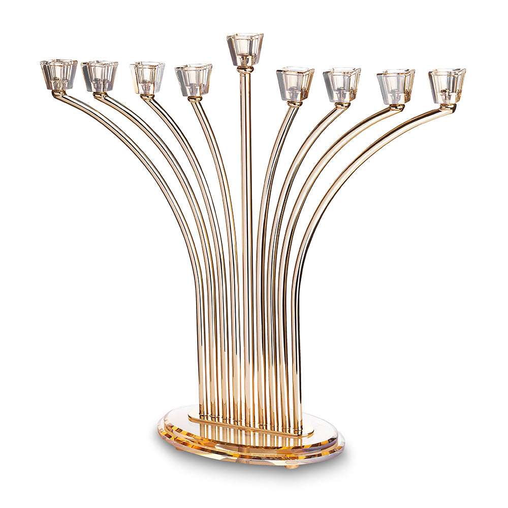 Metal Menorah with Crystal base 42cm