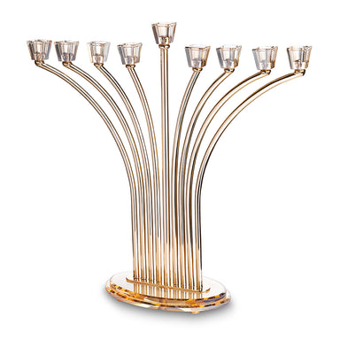 Metal Menorah with Crystal base 42cm