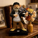 Black Polymer Hassidic Figurine Stands on Stage - Fiddler - 48 cm