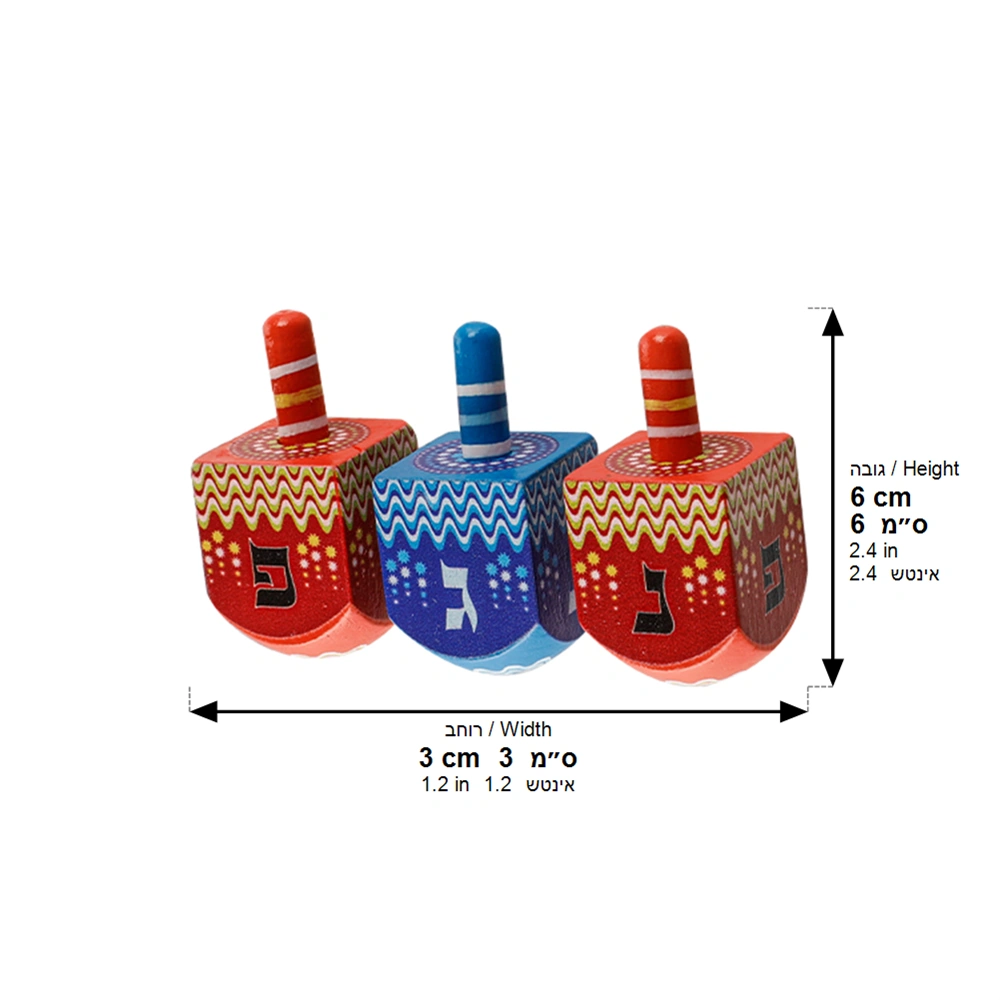 Dreidel "N.g.h.poh" 6 cm, Assorted Colors