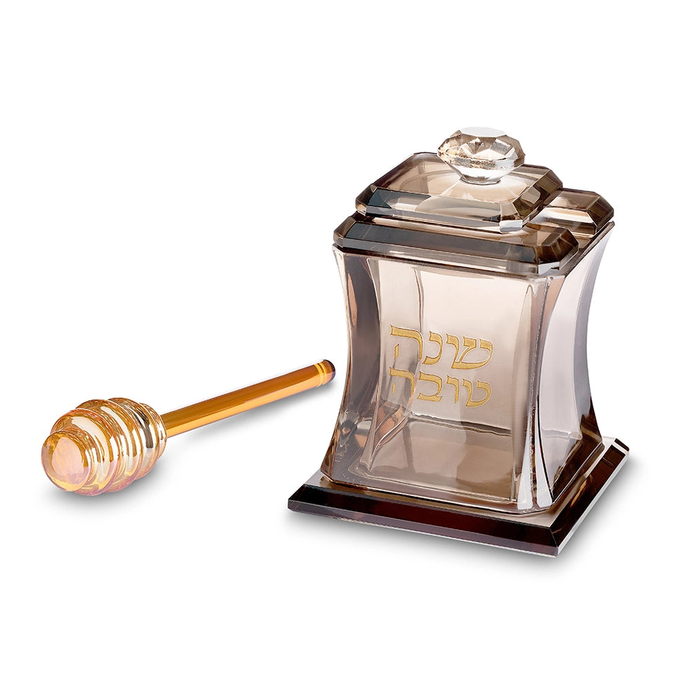 Elegant Crystal Honey Dish 11 cm - Rose Gold