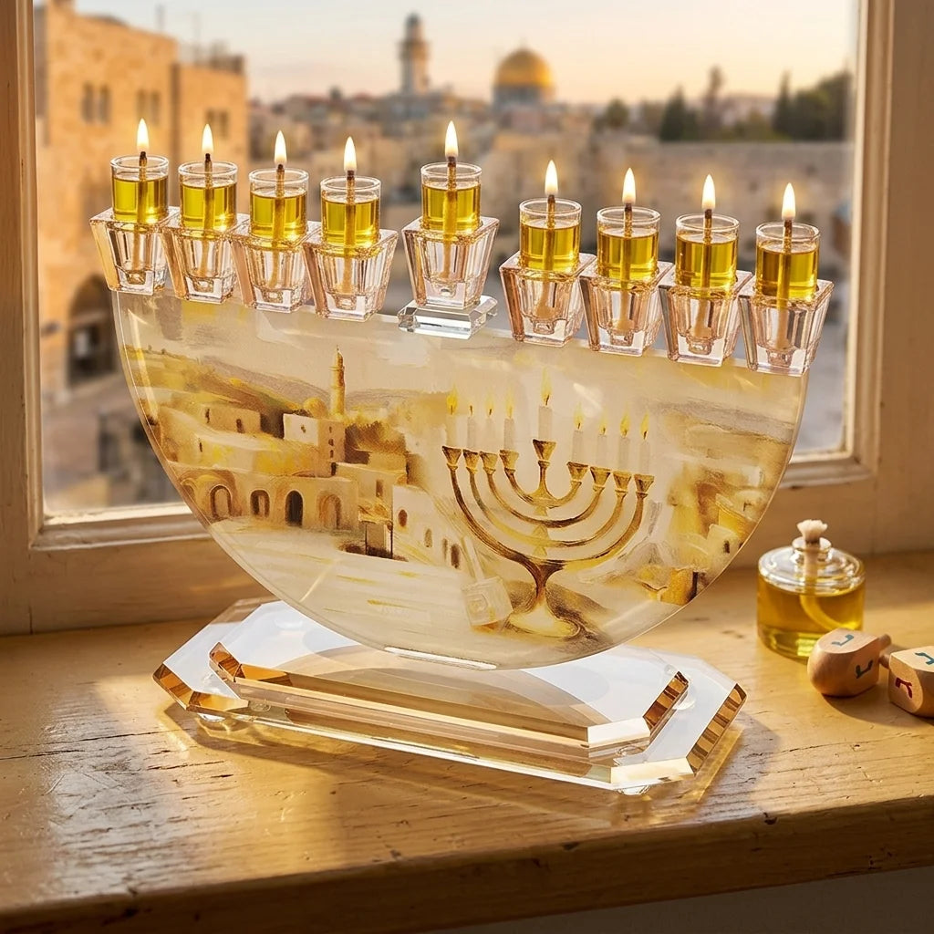 Crystal Elegant Menorah 29x30 cm