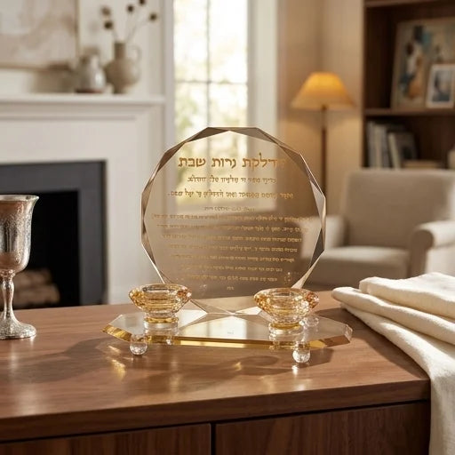 Crystal Champagne Gold Candlesticks
