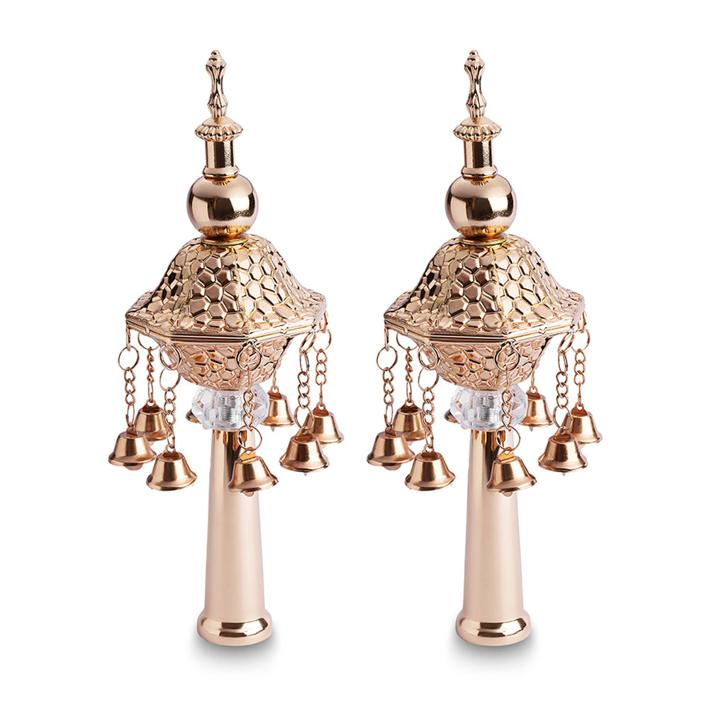 Pair of Rimonim for H'aftara 26 cm- Rose Gold