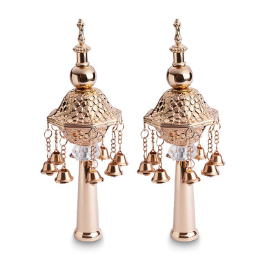 Pair of Rimonim for H'aftara 26 cm- Rose Gold