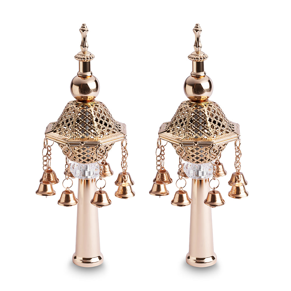 Pair of Rimonim for H'aftara 26 cm- Rose Gold