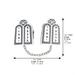 Nickel Tallit Clips "Luchot" 3*3cm with Chain