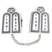 Nickel Tallit Clips "Luchot" 3*3cm with Chain