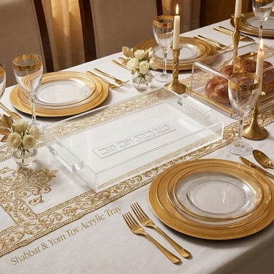 Elegant Acrilic Tray 32x17 cm- Silver
