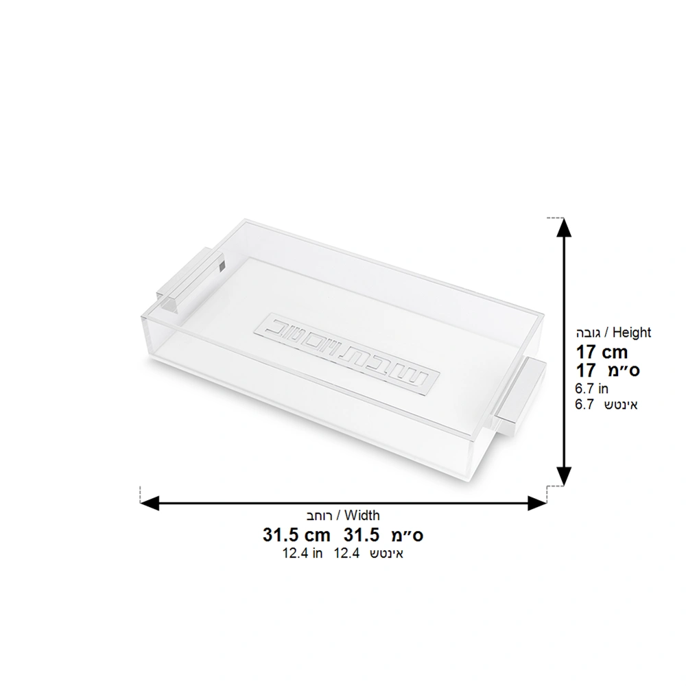 Elegant Acrilic Tray 32x17 cm- Silver