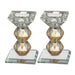 Pair of Crystal Elegant Candlesticks 10.5 cm