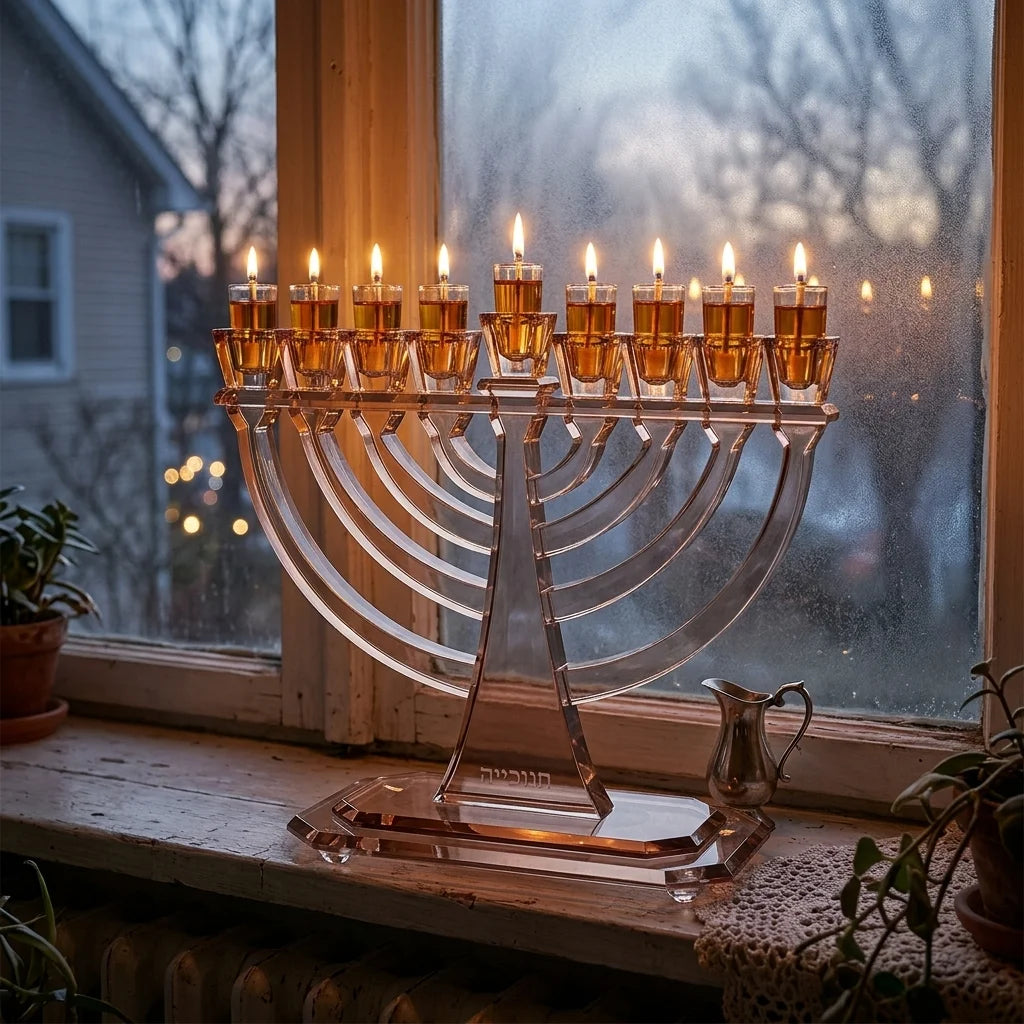 Crystal Elegant Hanukkiah 28x30 cm